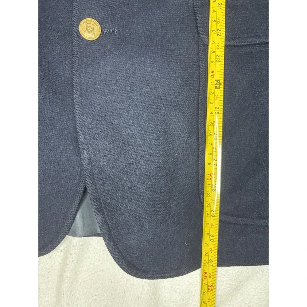 Vintage Polo‎ University Club Blazer 42 Blazer Navy Blue Wool Gold Button USA